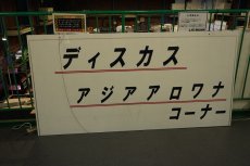 画像1: 【サマーセール30%OFFクーポン番号（30）対象商品 】【リユース品】【看板】数十年の重みの詰まったディスカス・アジアアロワナコーナー看板。裏面には旧jフロアガイドマップ掲載店頭受け渡し限定 (1)