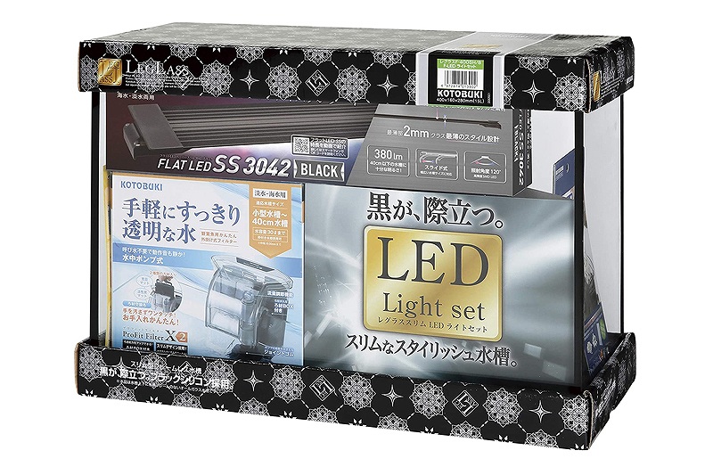 画像1: 【飼育用品・器具】【水槽】レグラスF-400SH/B F-LEDライトセット(淡水 海水用) (1)